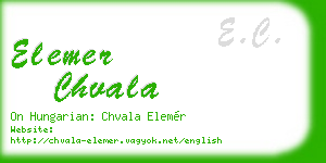 elemer chvala business card